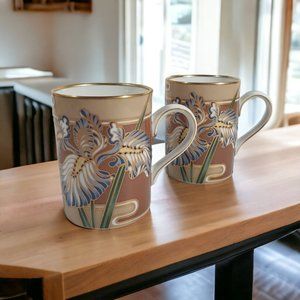 Fitz and Floyd Cloisonne Iris 1980 Coffee Mug Cup Collectable Ceramic Tea